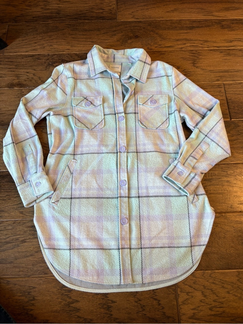 7 Diamonds Pastel Plaid Shacket - Mint & Lavender